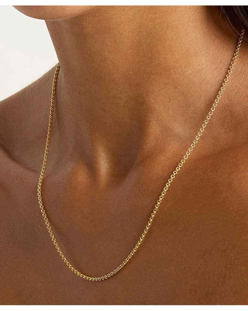 Love GOLD 9ct Yellow Gold T-Bar Oval Belcher Chain Necklace | very.co.uk